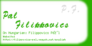 pal filippovics business card